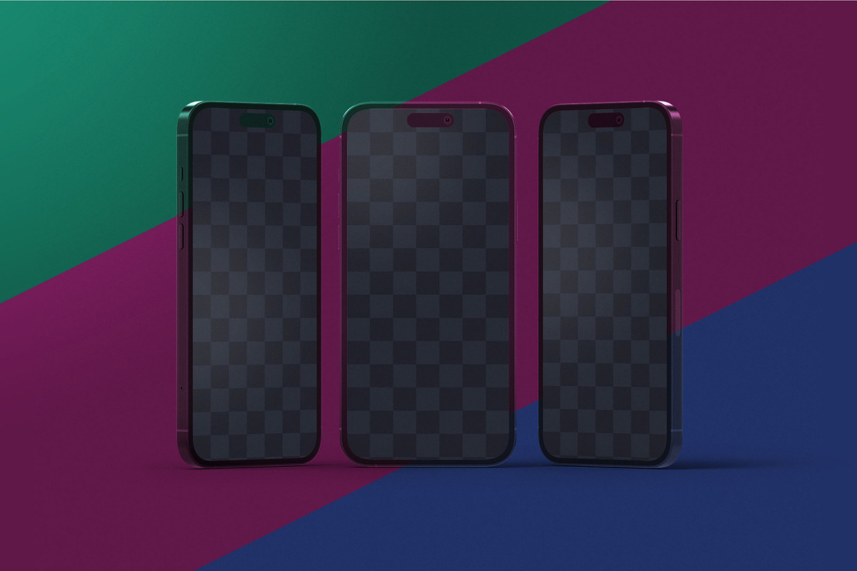 Dark iPhone 14 Pro Mockup Set, an iPhone Mockup by Deeplab (Photo 3 of 15)