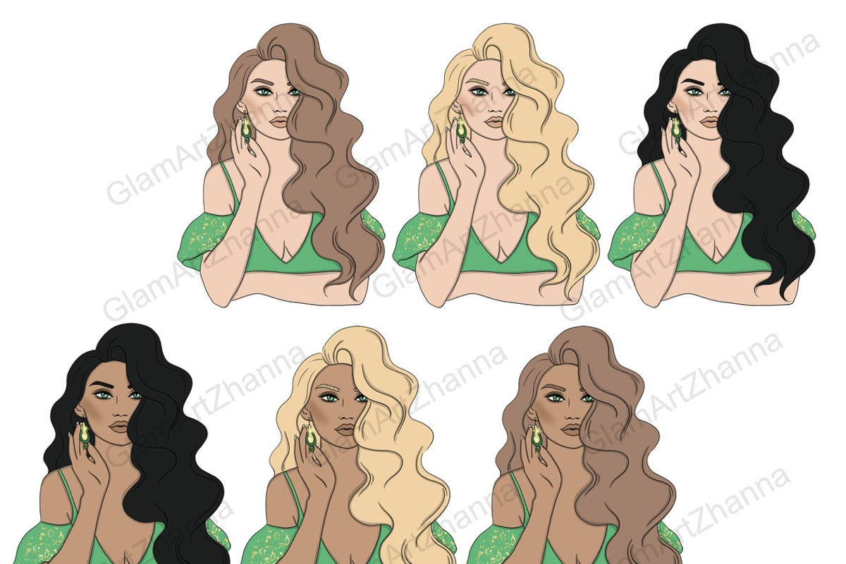 Saint Patrick's Day Girls Clipart, a Person Illustration by GlamArtZhanna (Photo 4 of 4)