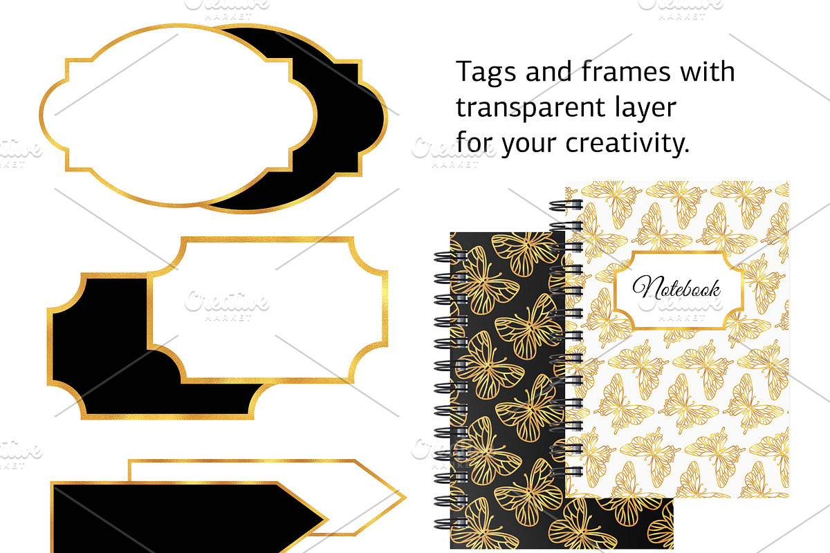 GOLDEN BUTTERFLIES, a Decorative Illustration by FARAWAYKINGDOM (Photo 4 of 5)