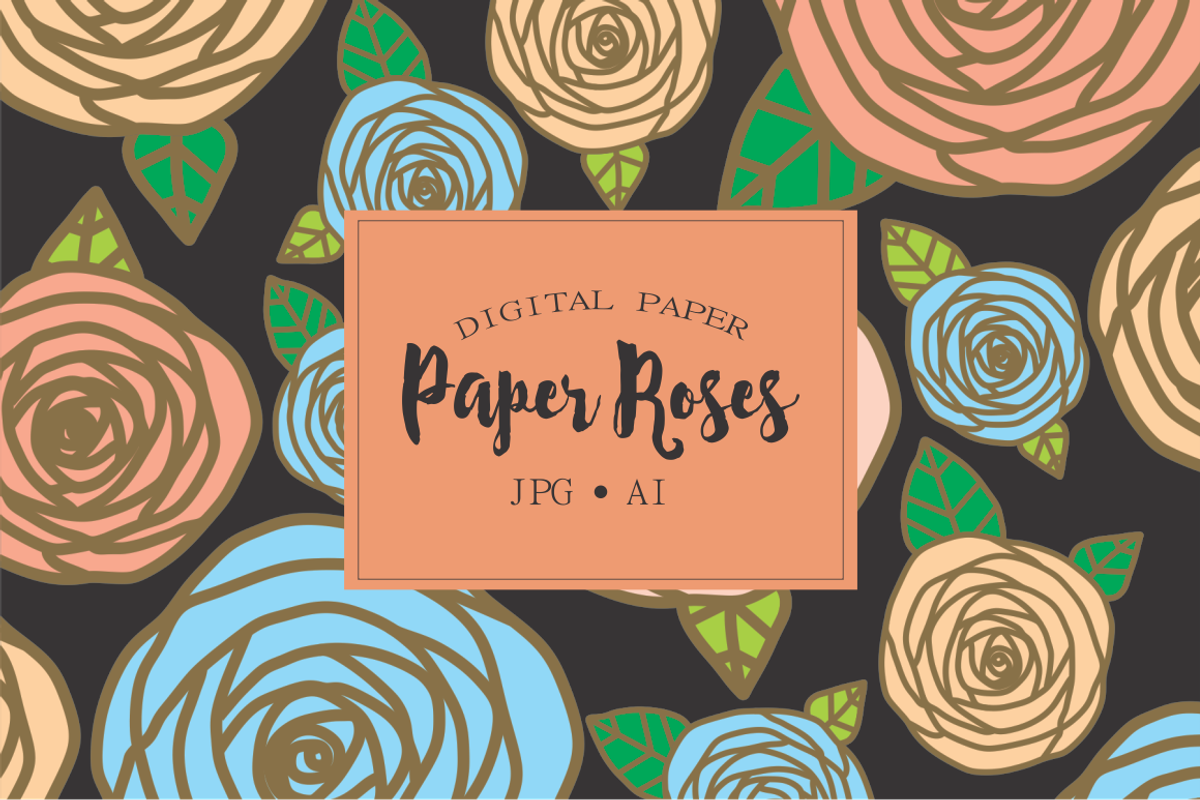 Floral Patterns, paper rose, a Pattern Graphic by Kiwi Fruit Punch (Photo 1 of 5)
