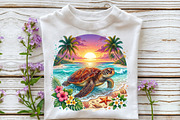 Sea Turtle Png, Summer Png, Beach, a Seasonal Illustration by Sublimation Artist (Thumbnail 3 of 9)