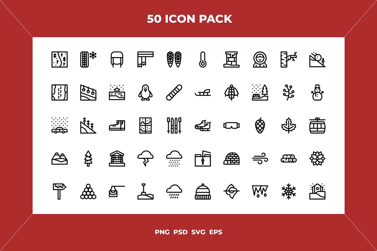 Winter nature icons, an Outline Icon by Wencory (Photo 1 of 2)