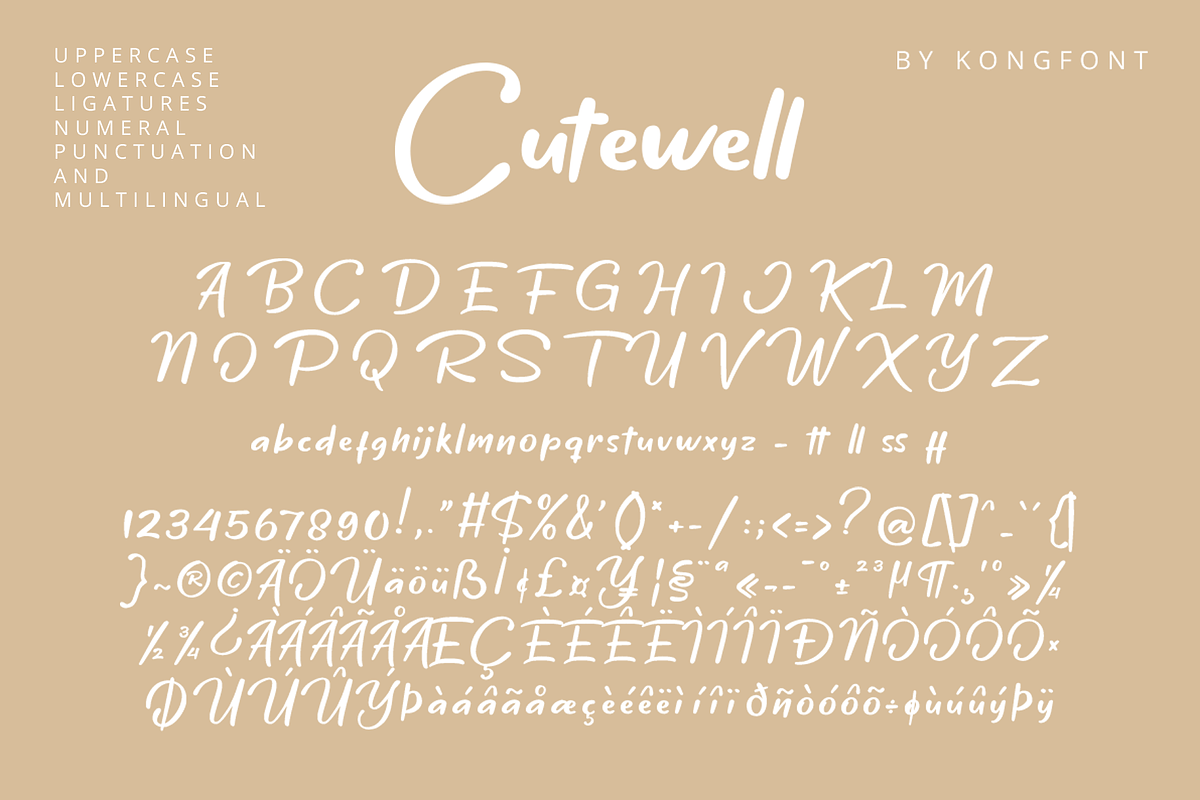 Cutewell - Cute Handwritten Font, a Handwritten Font by overlaytemplates (Photo 5 of 5)