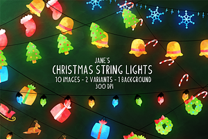 Watercolor Christmas String Lights