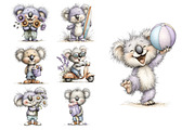 Summer Koala PNG Clipart Bundle, a Seasonal Illustration by Nicolle's Colorful Art (Thumbnail 4 of 4)