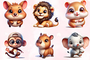 Watercolor Cute Funny Animals, an Animal Illustration by Craft Nest (Thumbnail 4 of 5)