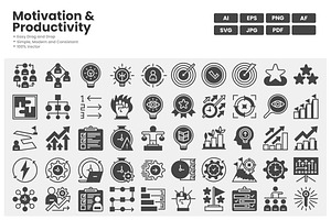 Motivation And Productivity Icons, a Solid Icon by erifqizeicon