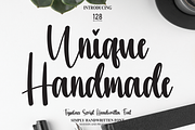 Unique Handmade | Script Font, a Script Font by Scratchones (Thumbnail 1 of 8)