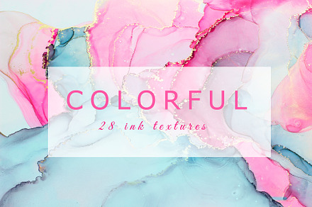 Colorful alcohol ink texture