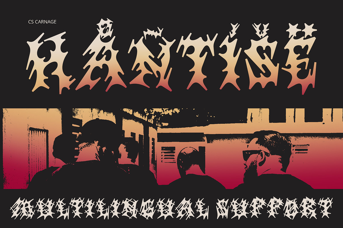 CS Carnage – Black Metal Font, a Blackletter Font by Craft Supply Co. (Photo 6 of 8)