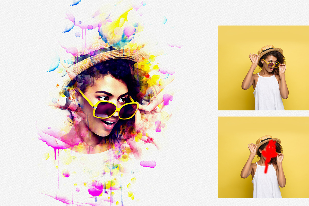 Portrait Watercolor Photoshop Action, an Action Add-On by MRI STUDIO (Photo 4 of 13)