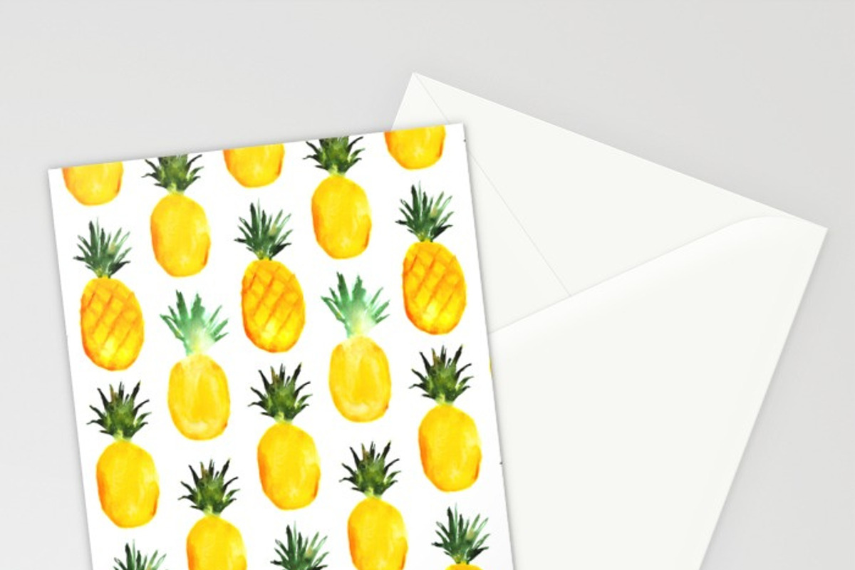 Pineapples watercolor pattern, a Pattern Graphic by Katerina Tova (Photo 4 of 4)