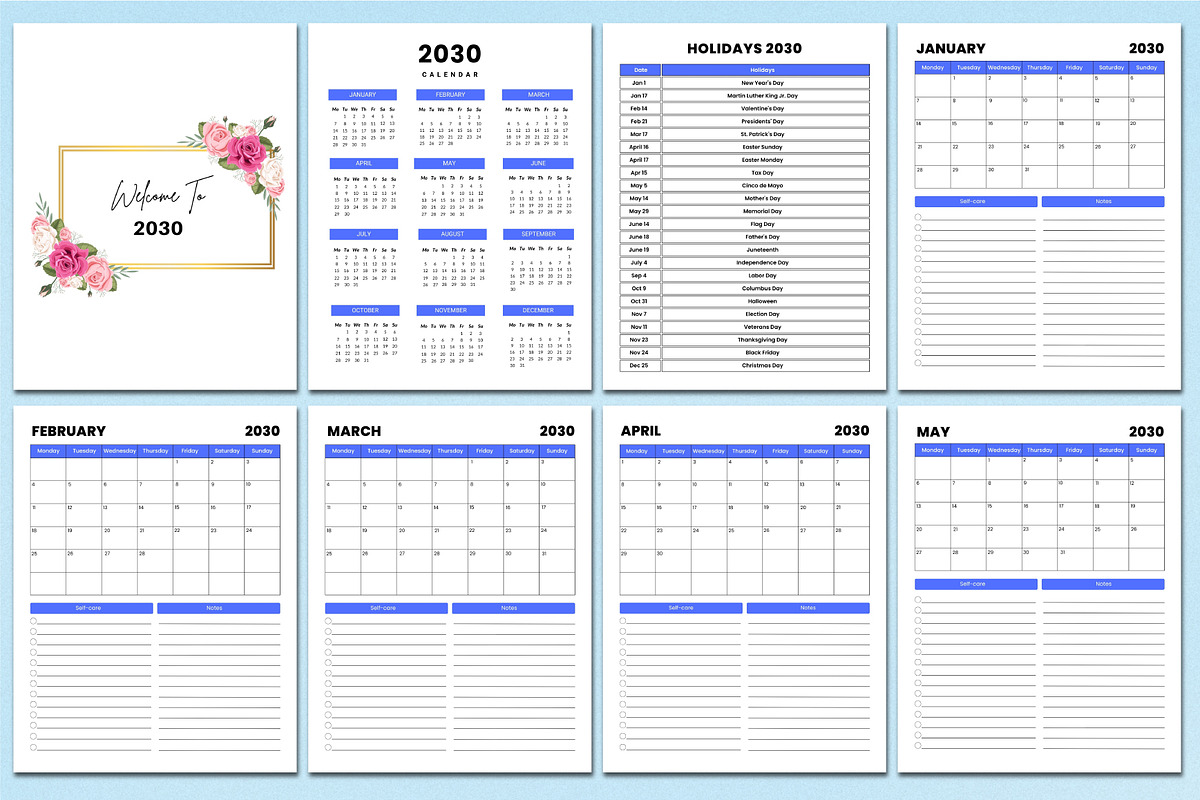 5 Year Monthly Agenda (2026–2030), a Stationery Template by Shumaya (Photo 10 of 11)