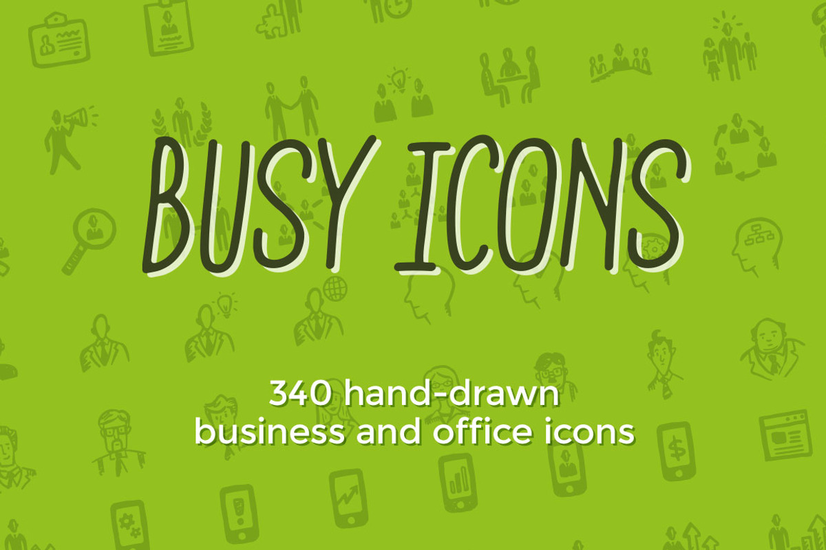 Busy Icons: 340 business icons, an Icon by Hand-Drawn Goods (Photo 1 of 5)