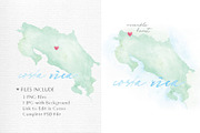 Watercolor Map of Costa Rica, an Illustration by Beloved Paper (Thumbnail 3 of 6)