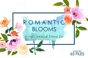 Romantic Blooms-Watercolor Clip Art