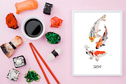 Japanese Koi Carps Fish Watercolor, an Illustration by Bychovsky design (Thumbnail 4 of 4)