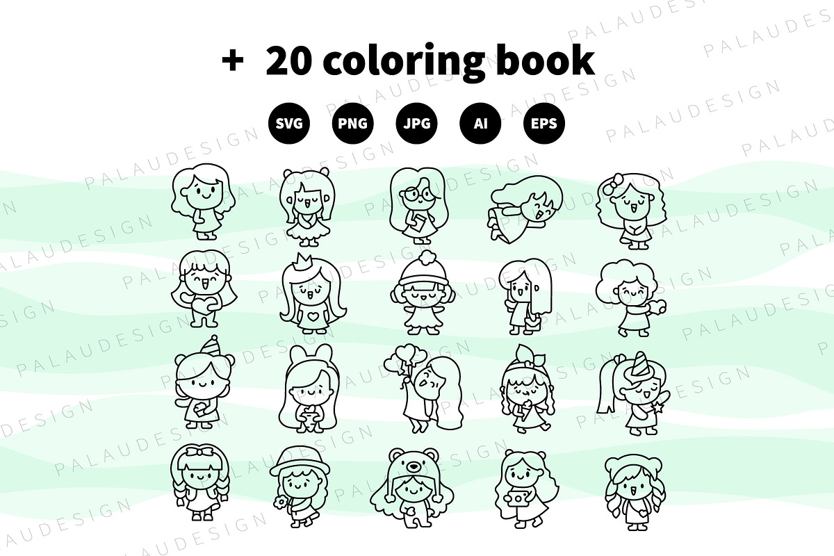 Cute Kawaii Chibi Girls Characters, a Person Illustration by Palau (Photo 11 of 12)