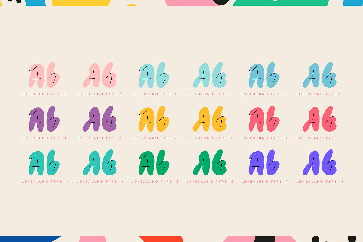 Baluno. OTF-SVG Color font family., a Symbol Font by Luxfont (Photo 10 of 12)