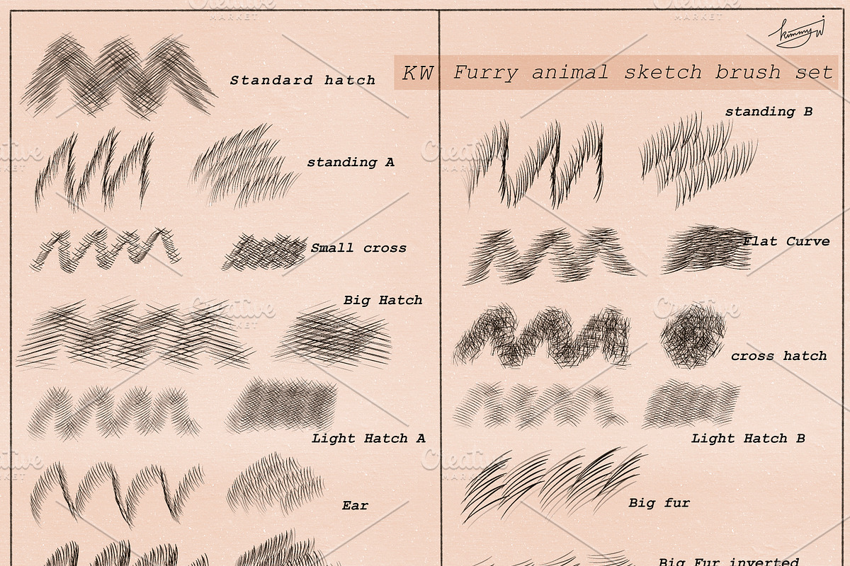 Procreate Furry Animal Brush Pack 1, a Brush Add-On by Artbykimmyw (Photo 3 of 7)