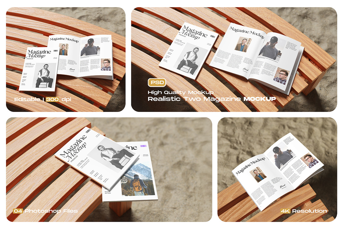 Realistic Two Magazine Mockup, a Mockup by My Code Std (Photo 1 of 6)
