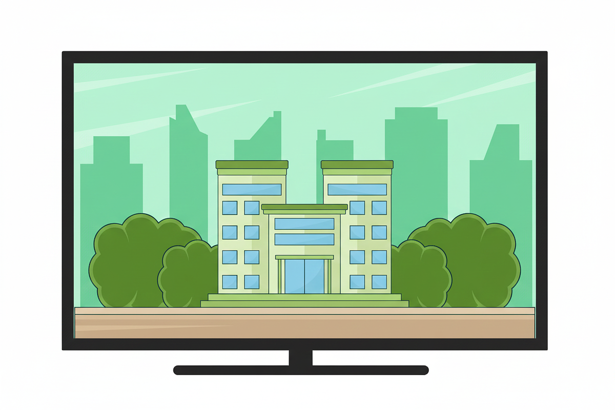 hotel building landscaped vector, a Decorative Illustration by zyxroun shop (Photo 3 of 3)