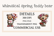 Whimsical spring teddy bear clipart, an Illustration by Designworld (Thumbnail 10 of 10)