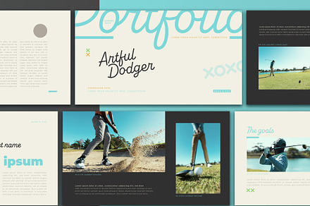Portfolio with Blue & Orange Accents