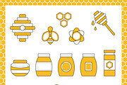 Set for branding honey, apiary, a Food Illustration by flatart (Thumbnail 4 of 6)