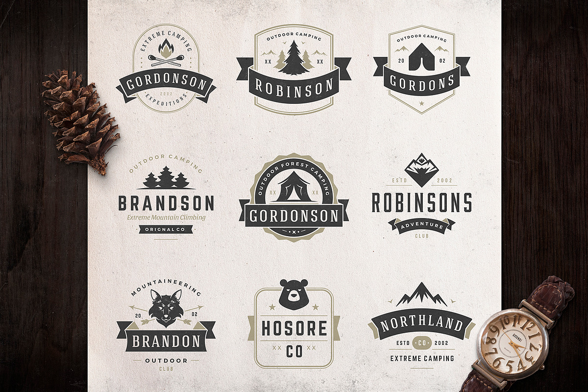 280 Outdoor logos and badges, a Branding & Logo Template by Vasya Kobelev (Photo 66 of 83)