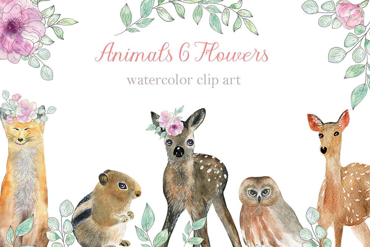 Animals and Flowers, an Animal Illustration by ViсkyArtDesign (Photo 1 of 5)