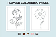 Flower coloring page vector for kids, a Stationery Template by Iftikhar Alam (Thumbnail 2 of 6)