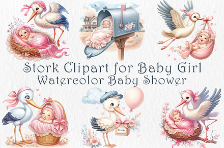 Watercolor Baby Shower Clipart