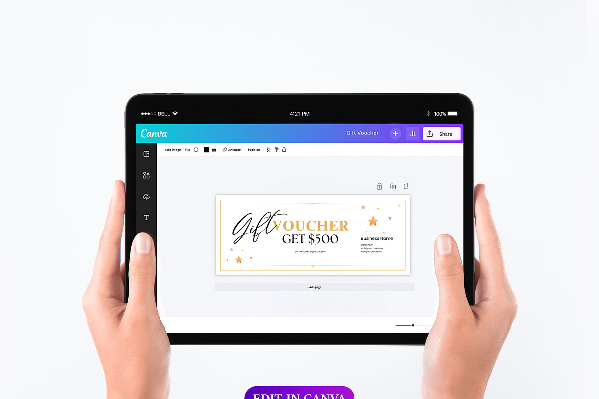 Canva Gift Certificate Template PDF, a Print Template by BrushstrokeArtGB (Photo 2 of 5)