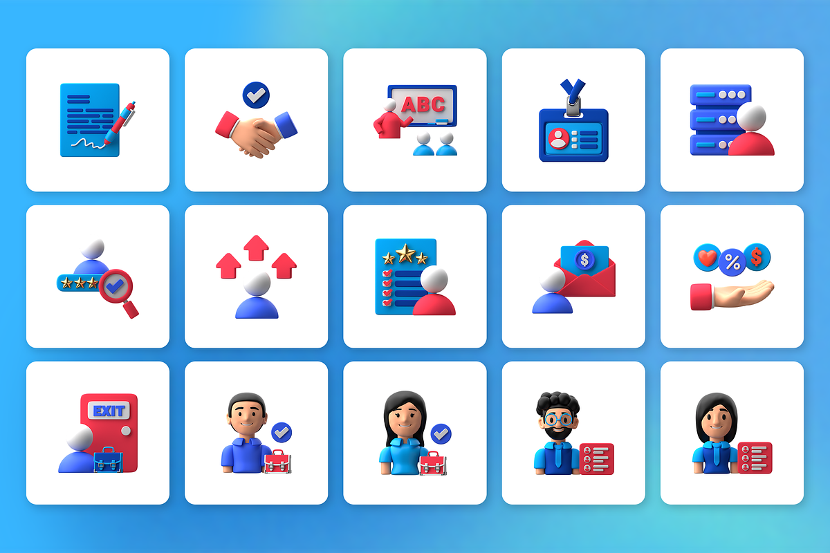 3D Staffing and Employment Icon Set, a Characters & Person 3D Model by Flat Icons (Photo 8 of 8)