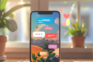 Dating app chat Interface digital illustration, a Technology Illustration by DanFLCreativo