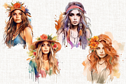 Watercolor Bohemian Beauty, a Person Illustration by Mash Mash Stickers (Thumbnail 6 of 9)