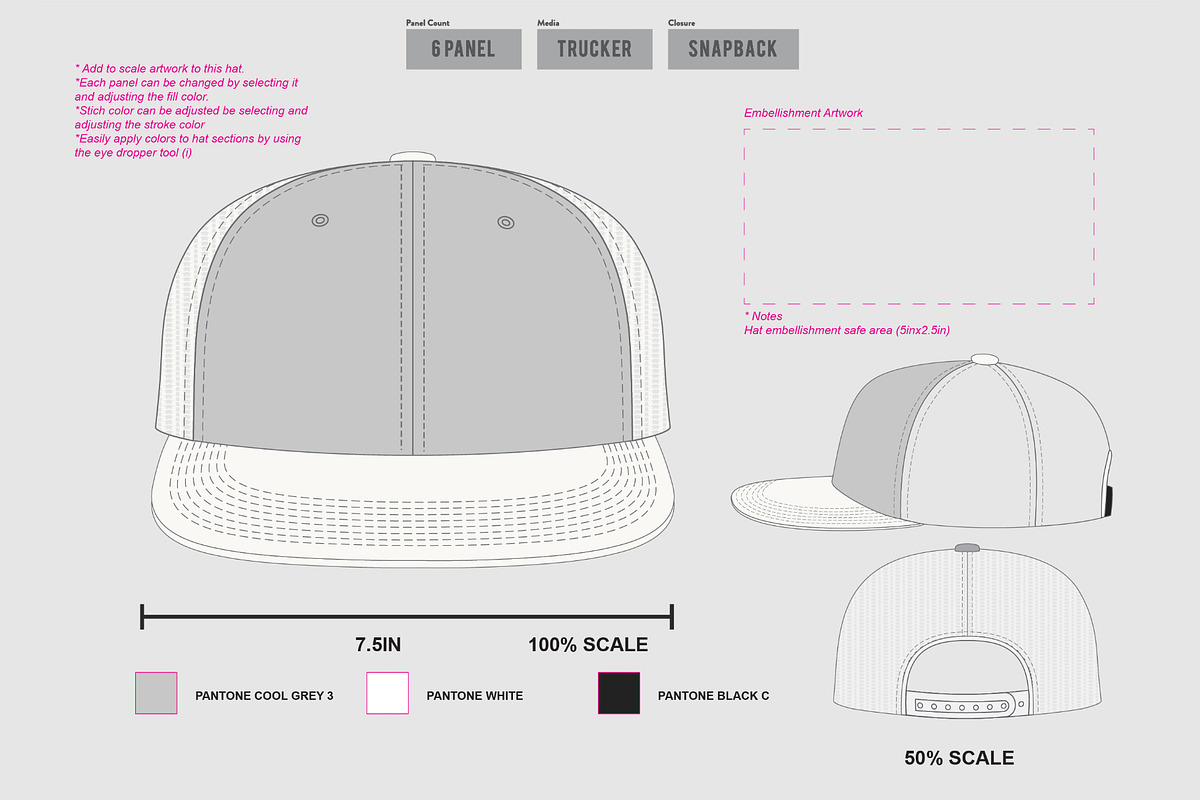Hat Template - 6 Panel Hat, a Hat Mockup by Template Haven (Photo 7 of 11)