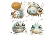 Cute Bugs Clipart Set, an Animal Illustration by The Dutch Lady Designs (Thumbnail 5 of 7)