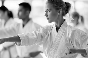Focused young woman practice karate, a Sports & Recreation Photo by MistyDay