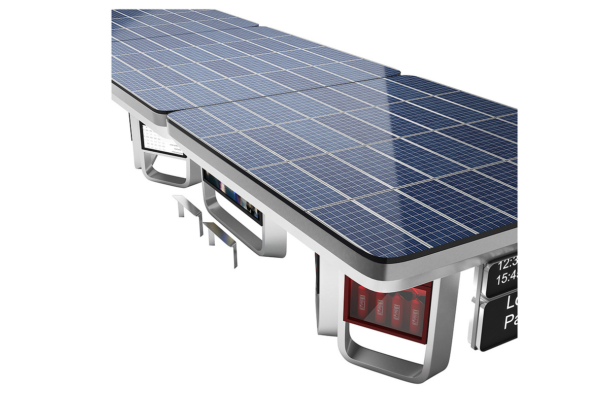 Sustainable urban solar bus station, an Environmental 3D Model by Archidizer (Photo 4 of 5)