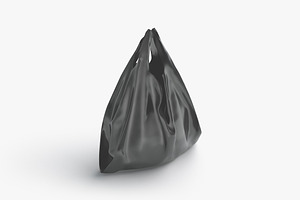 Black T-shirt Plastic Bag 3D Model