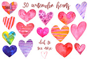 Watercolor hearts. Valentine's set, an Object Graphic by SaharaArt (Thumbnail 2 of 3)