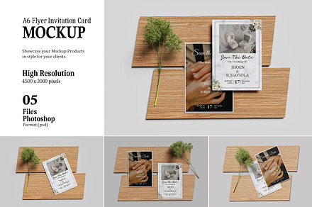 A6 Flyer Invitation Card Mockup