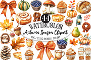 Autumn Season Clipart Set PNG, a Seasonal Illustration by Designking (Thumbnail 1 of 5)
