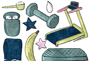 Gym Fitness Sport Clipart PNG, a Sport Illustration by Lenninator Digital (Thumbnail 4 of 8)
