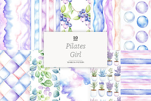 Pilates Seamless Pattern | Yoga, a Pattern Graphic by GlamArtZhanna