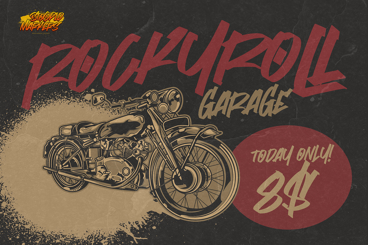 Stoopid Markers-Bold Market Typeface, a Sans Serif Font by Gassstype (Photo 5 of 8)