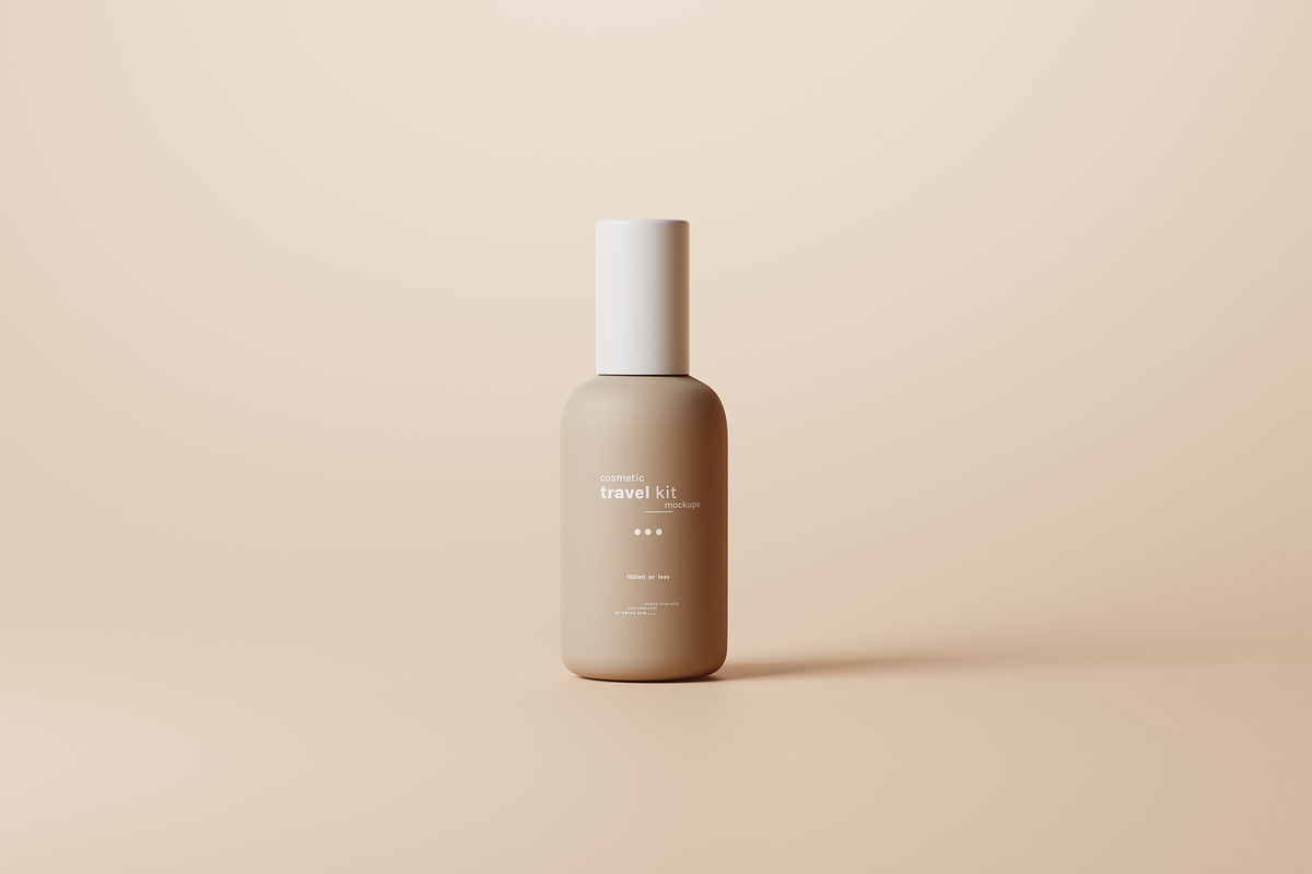Travel-Size Cosmetic Bottle Mockup, a Packaging Mockup by pmvch (Photo 3 of 9)