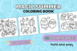 Magic Summer Coloring Pages, a Graphic by Bamboobear Books Shop
